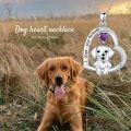wholesale 925 Sterling Silver Birthstone Dog Heart Necklace Puppy Gift for Women-0-4