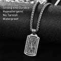 wholesale 925 Sterling Silver Saint Christopher and Saint Michael Pendant Chain Set for Men & Women Catholic Religious -0-1