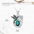 wholesale Sterling Silver Birthstone Hummingbird Pendant Necklace for Women-0-1