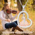 wholesale 925 Sterling Silver Heart-Shaped Musical Dancer Pendant Necklace-0-3