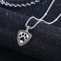 wholesale 925 Sterling Silver Paw Print Memorial Keepsake Urn Necklace with Funnel and Fill Tool for Pet Ashes -0-1