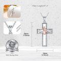 wholesale 925 Sterling Silver Musical Cross Pendant Necklace with Violinist Design for Women Gifts-0-3