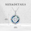 wholesale 925 Sterling Silver Blue Crystal Celtic Knot Compass Pendant Necklace-0-5