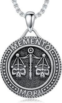wholesale 925 Sterling Silver Mens Masonic Memento Mori Skull Pendant Norse Viking Jewelry -4-2-Memento Mori