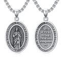 wholesale 925 Sterling Silver Saint Jude Medal Protective Amulet Necklace-0-0