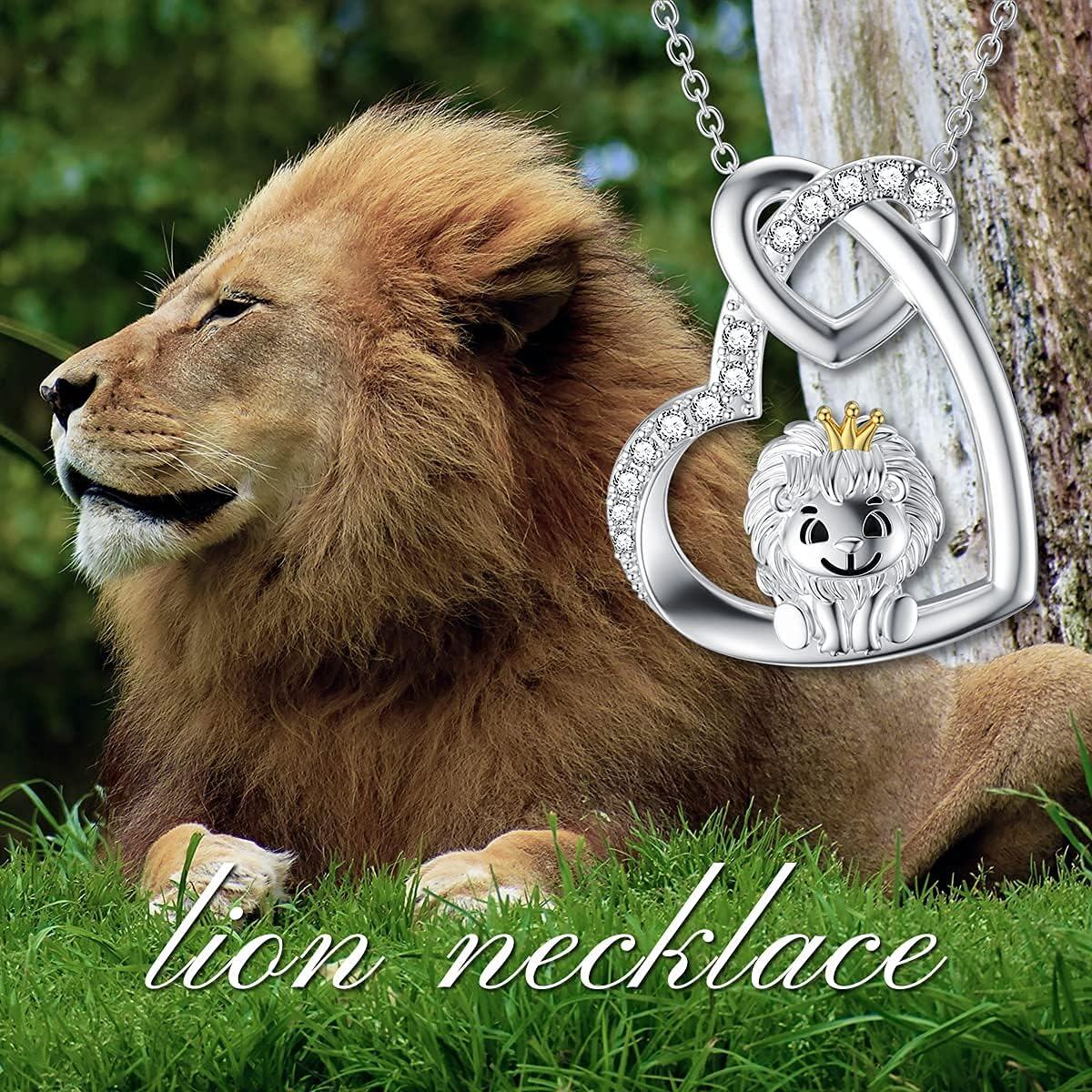 Sterling Silver Stone Animal Necklace Leopard Lion Otter Pendant for Women Friends Mother s Day Gifts-0-3