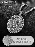 wholesale 925 Sterling Silver Greek God Amulet Pendant Necklace  with 24 Rolo Chain-0-3