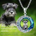 wholesale 925 Sterling Silver Schnauzer Moonstone Crystal Necklace Pendant Dog s for Women-0-5