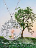 wholesale 925 Sterling Silver & Rose Gold Plated 925 Pendant with Girl and Tree Design (Moissanite)-0-1
