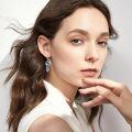 wholesale 925 Sterling Silver Dreamcatcher Butterfly Flower Feather Drop Earrings Black Zircon-0-3