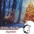 wholesale 925 Sterling Silver Deer Moon Snowflake Pendant Necklace-0-5