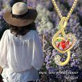 wholesale 925 Sterling Silver Plated Gold  Heart-Shaped Flower Pendant Necklace for Women - Romantic s-0-4