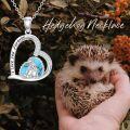 wholesale 925 Sterling Silver Penguin Mother & Child Turquoise Heart Pendant Necklace - Cute  for Women-0-1