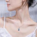 wholesale 925 Sterling Silver Turquoise Stone Musical Instrument Pendant Necklace for Women Girls Gift-0-1