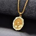 wholesale 925 Sterling Silver & 24k Gold Plated Customizable Saint Christopher Protect Us Medallion Pendant Necklaces for Men and Women-0-2