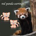 wholesale 925 Sterling Silver Red Panda Stud Earrings Cute Animal Jewelry for Women Birthday Gifts-0-5