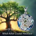 wholesale 925 Sterling Silver Blue Purple Swarovski Crystal Tree of Life Pendant Necklace for Women-0-1