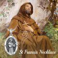 wholesale 925 Sterling Silver St. Francis Medal Necklace with Pray for Us Inscription and Crosses Design-0-3
