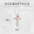 wholesale Two Tone Rose Gold 925 Sterling Silver Cross Pendant Necklace with 12 Cubic Zirconia Birthstones for Women-0-4