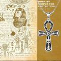 wholesale 925 Sterling Silver Black Enamel Egyptian Ankh Scarab Cross Pendant Necklace for Women and Men-0-1