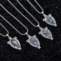 wholesale 925 Sterling Silver Saint Michael Guardian Angel Shield Cross Necklace Pendant Jewelry for Men Women Boys Girls Kids -0-5