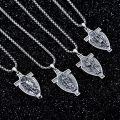 wholesale 925 Sterling Silver Saint Gabriel Shield Cross Necklace Pendant Jewelry for Men Women Boys Girls Gift 48cm Chain Length -0-5