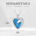 wholesale 925 Sterling Silver Turquoise Heart Horse Pendant Necklace for Women-0-5