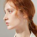 wholesale 14K Gold Simple Wing Teardrop Cross Love Knot Dangle Earrings for Women-0-5