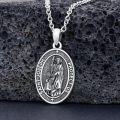 wholesale 925 Sterling Silver Saint Joseph Protect Us Pendant Necklace Catholic  for Women Men-0-3