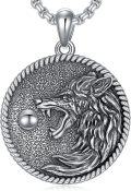 wholesale 925 Sterling Silver Wolf Head Pendant Necklace for Men & Women-0-0