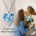 wholesale  14K Gold-Plated Sterling Silver March Birthstone Heart Necklace for Mom-0-1