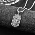 wholesale 925 Sterling Silver Memorial Dog Tag Necklace with Paw Print Design and 24 Rolo Chain-0-3