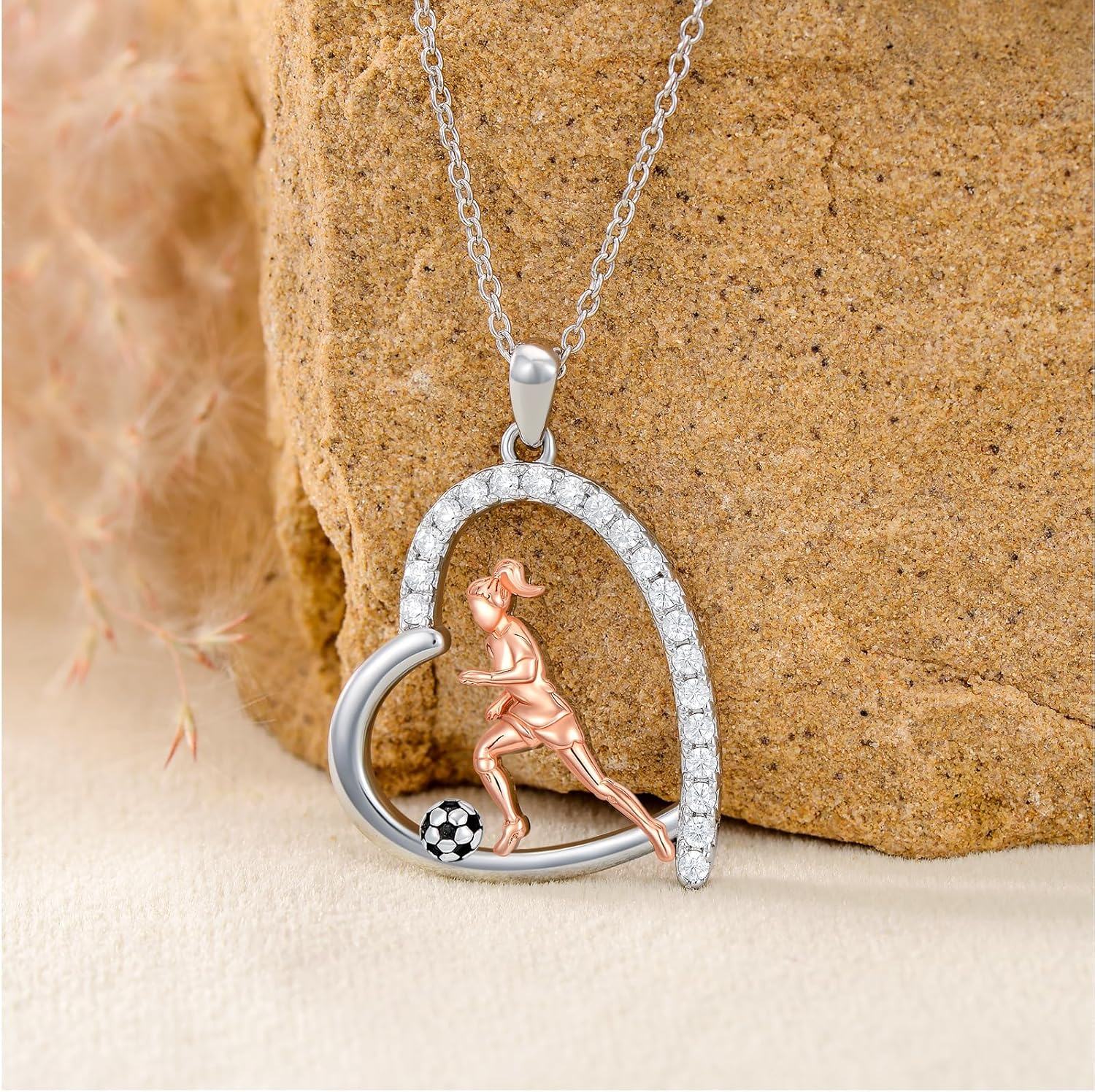  Sterling Silver Pendant Necklace for Women Girls Sports Lovers Gift -0-4