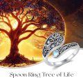 wholesale 925 Sterling Silver Moonstone Celtic Knot Tree Of Life Adjustable Thumb Ring-0-3