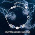 wholesale 925 Sterling Silver Blue Opal Shell Heart Charm Bracelet for Women-0-1