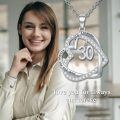 TOUPOP Sterling Silver Heart Pendant Necklace 30th Birthday Gift For Women-0-2