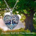 wholesale 925 Sterling Silver Abalone Shell Heart Tree of Life Pendant Necklace for Women Christmas s-0-4