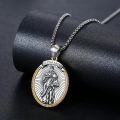 wholesale 925 Sterling Silver 925 Saint Peregrine Medal Pendant Necklace with Cross & Religious Charm - Catholic s for Men/Women-0-1