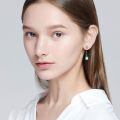 wholesale 925 Sterling Silver Moonstone Drop Earrings Platinum Plated Celtic Knot Flower Teardrop For Women-0-2