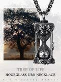 wholesale  Tree of Life Hourglass Urn Pendant Necklace s with Funnel and Fill Tool - Mens Ashes Keepsake  Set-0-5