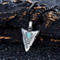 wholesale 925 Sterling Silver Turquoise Arrowhead Pendant Necklace for Men & Women-0-5