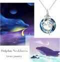 wholesale 925 Sterling Silver Dolphin Necklace with Blue Crystal Mothers Day Gifts for Women-0-2