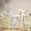 wholesale 925 Sterling Silver Daisy Flower Huggie Hoop Earrings for Women Girls Gifts Jewelry Accessories-0-1