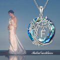 wholesale 925 Sterling Silver Blue Crystal Tree of Life Initial Necklace Family Letter Pendant Birthday Mother s Day Gifts for Her-0-87