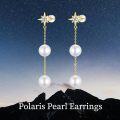 wholesale 14K Gold Freshwater Pearl Star Drop Earrings for Women-0-5