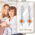 wholesale Sterling Silver Opal Dangle Drop Earrings October Birthstone Leverback Valentine s Day Gift for Women Girls-0-5