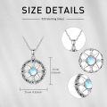 wholesale 925 Sterling Silver Celtic Moonstone Compass Pendant Necklace with Claddagh and Triskele Design-0-4