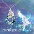 wholesale 925 Sterling Silver Unicorn Pendant Necklace Wholesale With Crystal-0-17