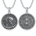 wholesale 925 Sterling Silver Memento Mori Carpe Diem Pendant Necklace-0-0