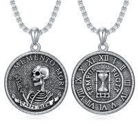 wholesale 925 Sterling Silver Memento Mori Carpe Diem Pendant Necklace-Memento Mori 2
